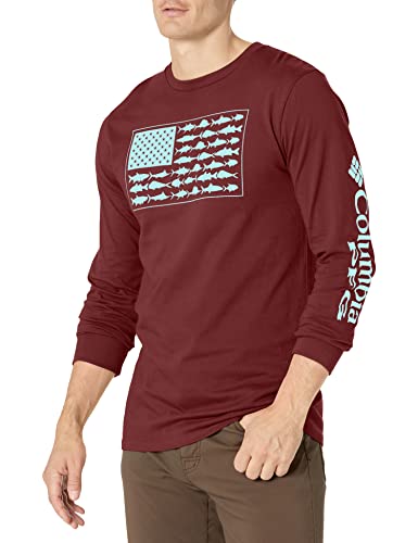 Columbia Men's Long Sleeve Fundamentals T-Shirt - Large Rich Wine Gulfstream