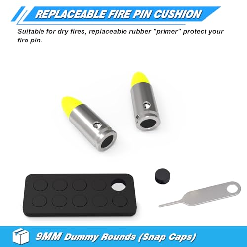 9mm Snap Caps Training Dummy Rounds - 5 Pack for Dry Fire Practice