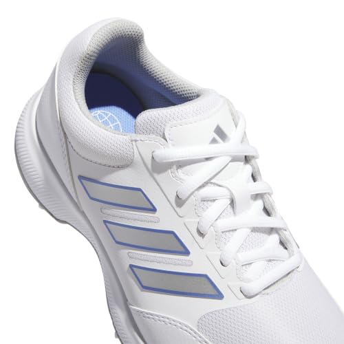 adidas Women's Tech Response 3.0 Golf Shoes - Size 7.5 White/Silver Metallic/Blue Fusion