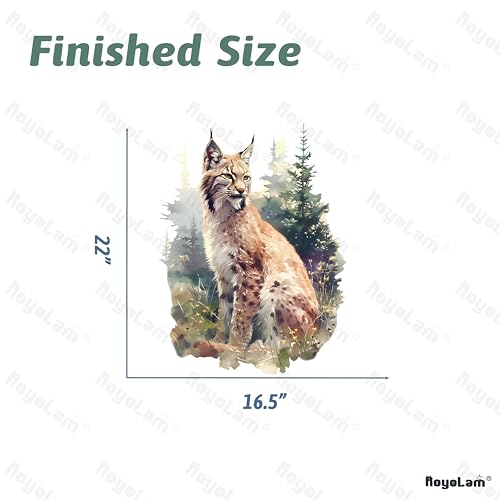 Lifelike Sitting Bobcat in The Forest Wall Decal Nursery Animal Lynx Wall Sticker Removable Peel and Stick Wall Art Decor for Kid Baby Classroom Preschool Living Room Playroom Bedroom School