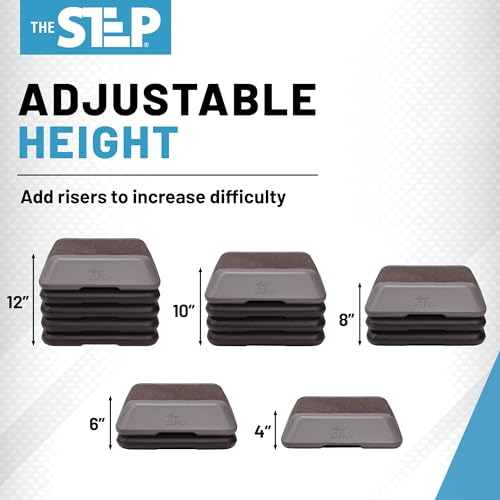 High Step Aerobic Platform with 4 Risers - Grey