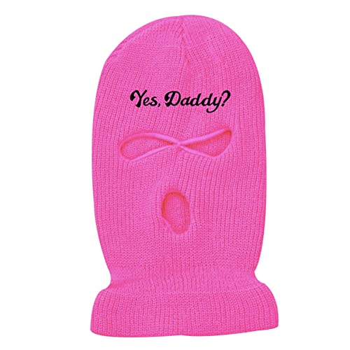 FASHIXD Rose Red 3 Hole Funny Balaclava Mask for Men Women - Yes Daddy Variant