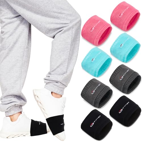 Geyoga Dance Shoe Covers Socks for Dancing on Smooth Floors, 8 Pairs, Black, Gray, Red, Blue
