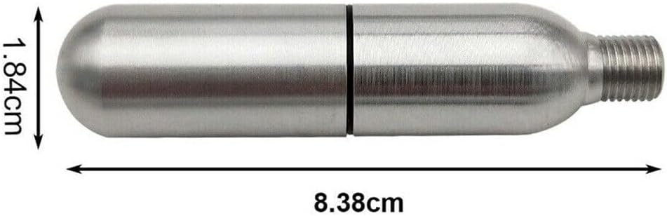 Skiennix 12g Refillable CO2 Cartridge - Paintball PCP with 8mm Male Quick Disconnect Plug