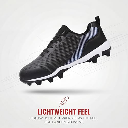 Women’s Softball Cleats Black 8 Molded Lacrosse Baseball Shoes Ziítop