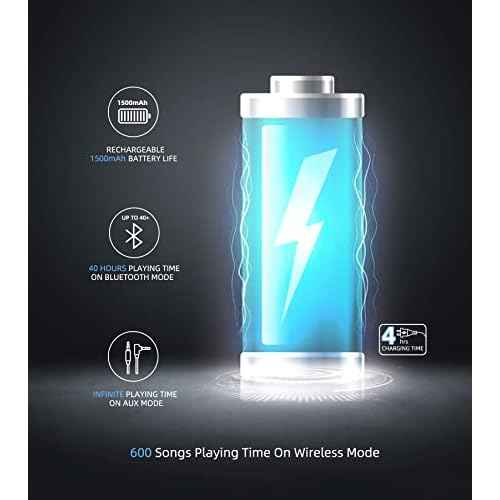 HZ07 Upgrade Bluetooth 5.3 Hearing Protection - NRR 25dB Noise Cancelling Earmuffs 40 Hours+ Playing Time with 1500mAh Rechargeable Battery for Mowing, Workshops, Black