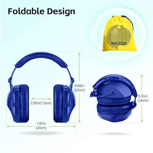 2 Pack HZ015 Kids Ear Protection Safety Earmuffs Durable Noise Cancelling Headphones, full pink+navy blue