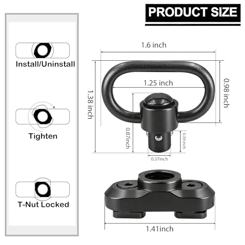 Sling Swivel Mount System for Picatinny Rail - 2-Pack