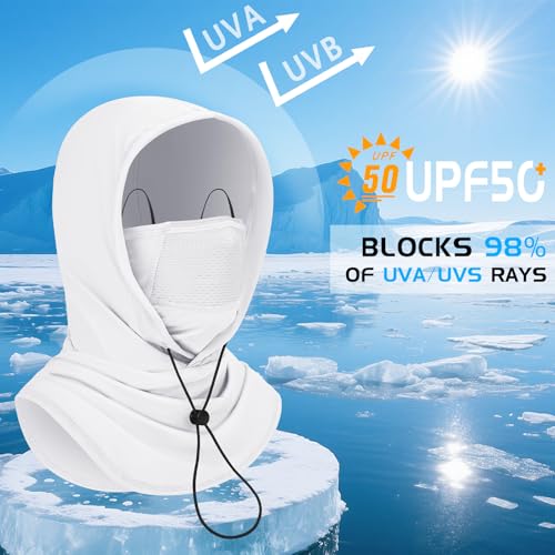 Cooling Breathable Balaclava Face Mask - UV Protection White