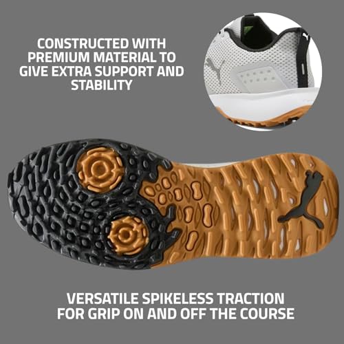 Men's Golf Shoes - Puma Fusion Grip 6 - Feather Gray/Puma Black/Gum