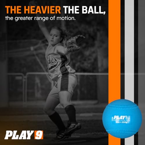 SHOP PLAY 9 Set of 5 Plyoball Weighted Balls for Baseball Training – Heavy Mini Throwing & Pitching Practice