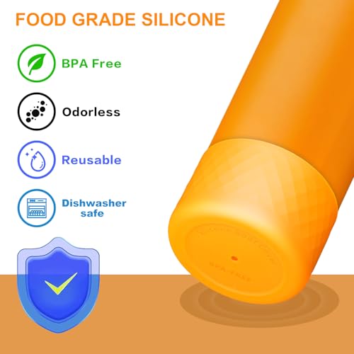 Silicone Boot for Owala 24 oz Water Bottle - Orange Anti-Slip Sleeve