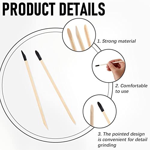 Macarrie 50 Pack Sanding Sticks 280 Grit Matchsticks Sanding Twigs Fine Detailing Sticks for Plastic Models Wood Hobby, 5.4 x 0.2 Inch