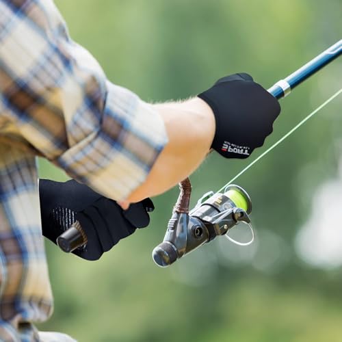Mens UV Protection Fishing Gloves - Fingerless Non-Slip Breathable - Black11