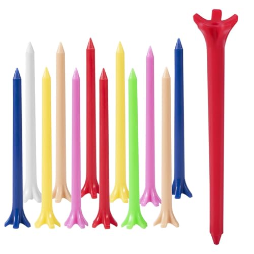 100 Pack Assorted Colors Golf Tees - Durable 2.8 Inch Plastic
