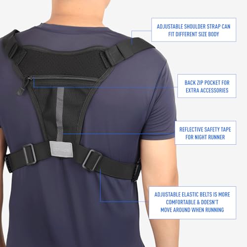DEYACE Black Tactical Chest Bag for Men with Phone Holder - Adjustable, Water-Resistant
