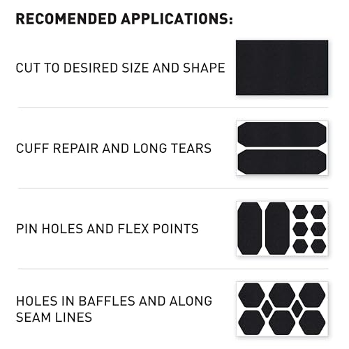 Peel-and-Stick Nylon Repair Patches for Outdoor Gear - 19 Sizes