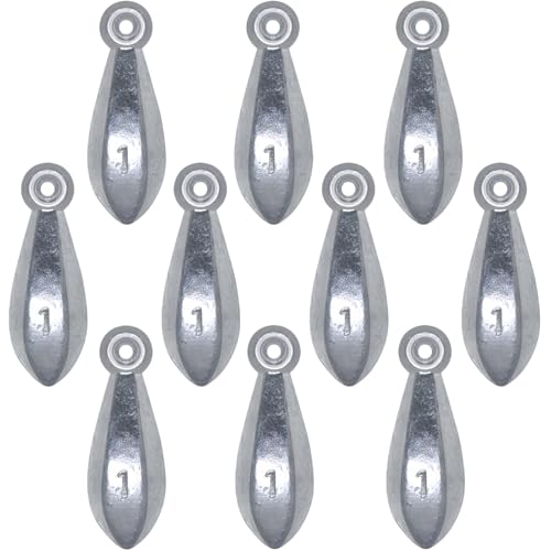 1oz Fishing Bank Sinkers - 10 Pack Durable Weights