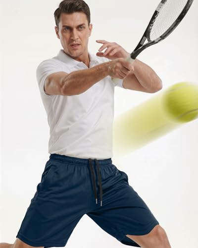 Men's Athletic Shorts - Breathable Mesh 5"/7" Loose-Fit - 2 Pack