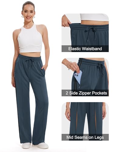 Tapata Women's Inseam Track Pants 32'' Dark Grey, Loose Straight Leg Jogger 26/28/30/32/34/36
