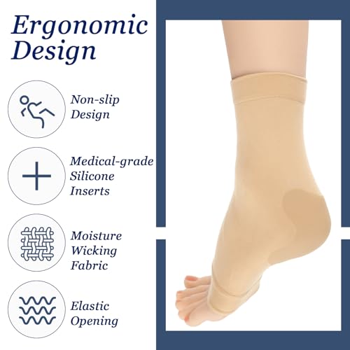 Achilles Tendon Heel Protector Compression Sock - Skin Color