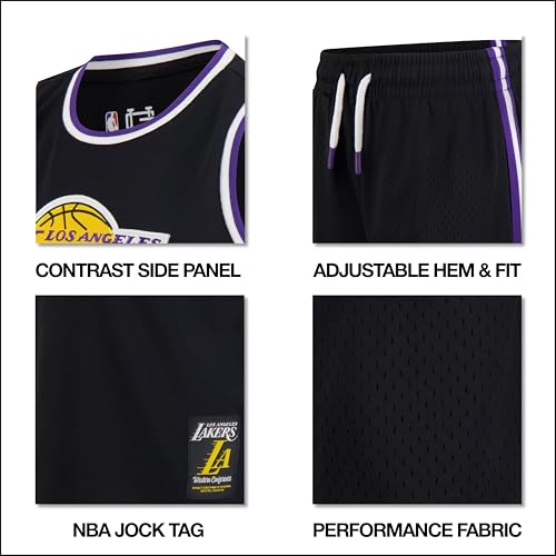 NBA Super Soft Jersey Tank Top & Basketball Shorts Set - Black, Size 5-6