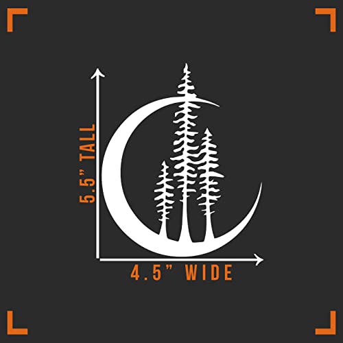 Moon and Trees Vinyl Decal Sticker - 4.5" x 5.5"