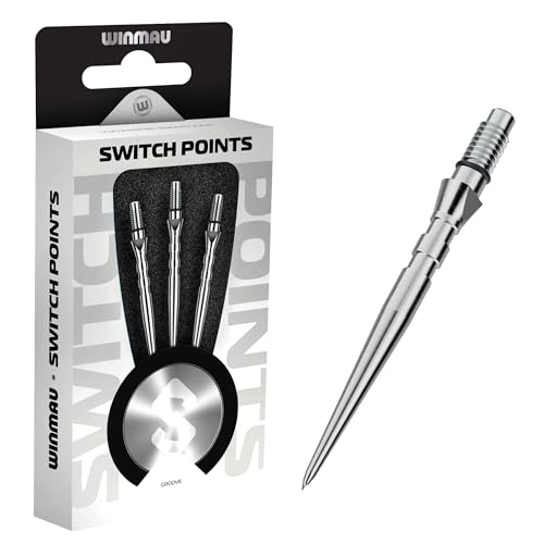 Winmau 26mm Groove Silver Carbon Steel Dart Tips Threaded Rapid-Change Set
