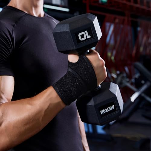 Adjustable Wrist Brace Compression Wraps for Carpal Tunnel - 2 Pack, Black