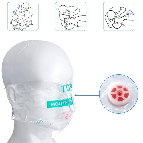 6pcs CPR Face Shield Masks with Keychain - Red Emergency Kit