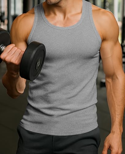 Men's Cotton Tank Top Athletic Undershirts - Multi Pack & Colors