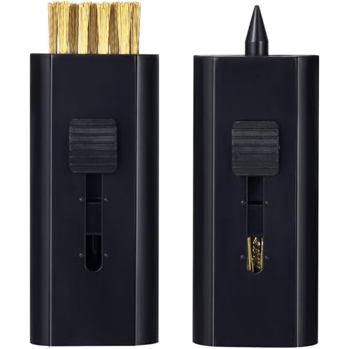 Retractable Golf Club Cleaner Brush - 2 Pack, Black