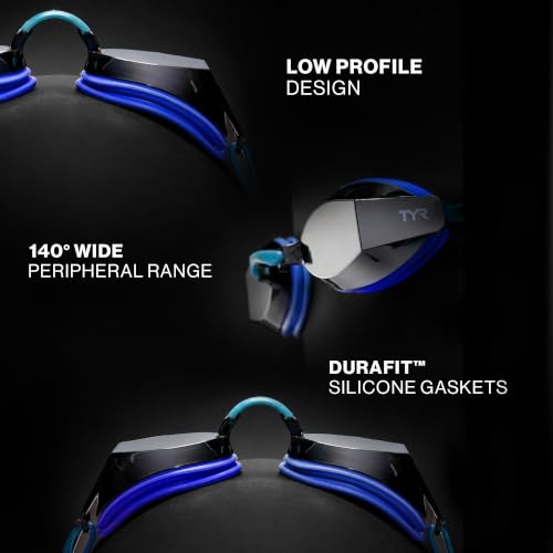 TYR Black Ops 140 EV Racing Swim Goggles Mirrored Gold/Navy - Low Profile Performance