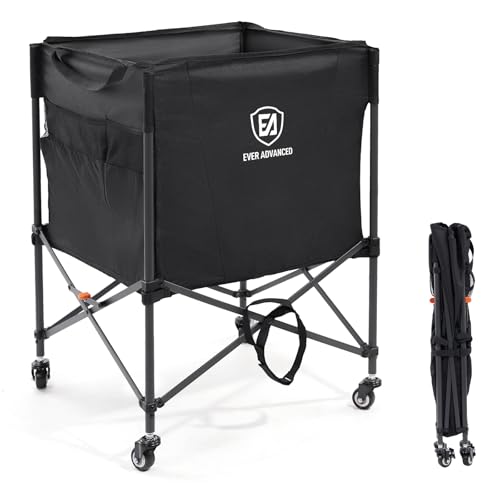 Collapsible Sports Equipment Storage Cart with Lockable Wheels