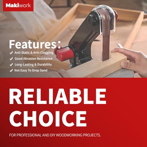 1 x 30 Inch 25 x 762 mm Sanding Belts Set - 15-Pack with 80/120/150/240/400 Grits, Aluminum Oxide Abrasive Belts for Woodworking