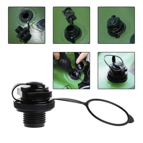 Boston Valve Adapter Kit - 4PCS Air Mattress Cap Replacement - Black 22mm