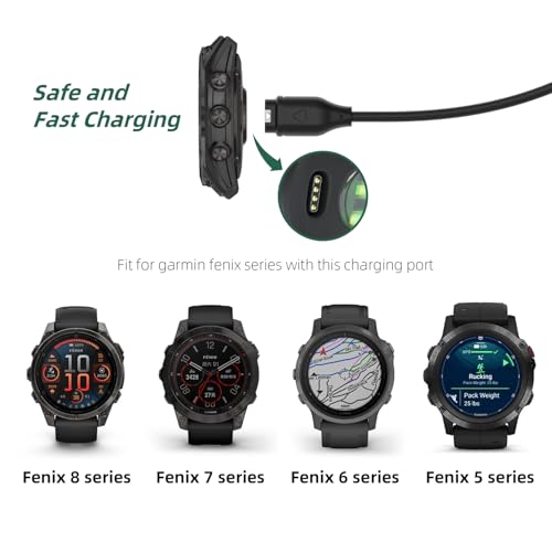 USB-C Charging Cable for Garmin Fenix 8, 7, 6, 5 - 3.3FT