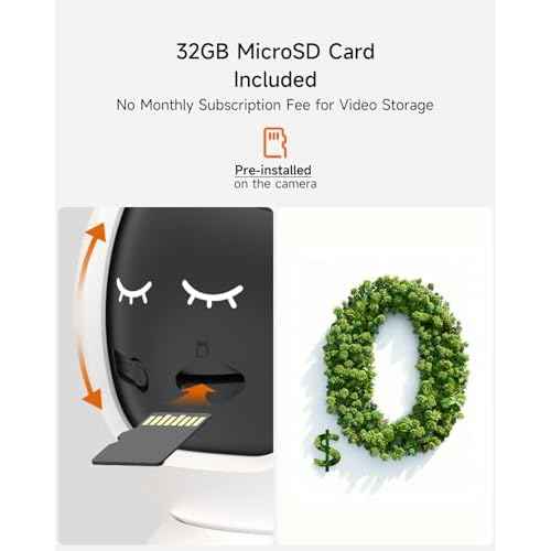Security Camera Indoor with 32GB Card, 2.5K Baby/Dog/Pet Camera with 4X Zoom, Human/Pet/Crying Free AI Detection, 360 Pan-Tilt Motion Tracking, 4MP Night Vision, 2.4G Wi-Fi, Two-Way Audio