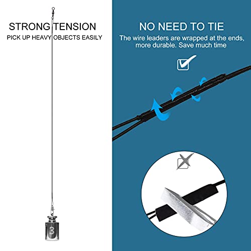 Premium Fishing Leaders - 40Pcs Stainless Steel Wire, 6/8/10/12 Inches - Black