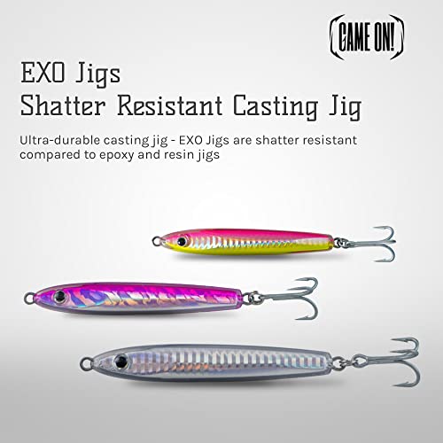 EXO Jigs - Shatter Resistant Saltwater Lure - 0.75 oz Electric Chicken