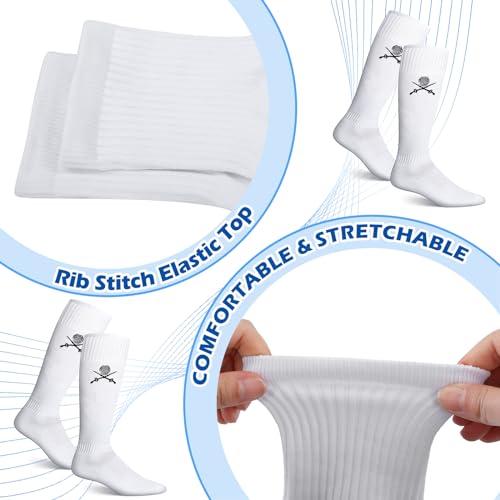 Knee High Fencing Socks - 5 Pairs White Cotton Protective Gear