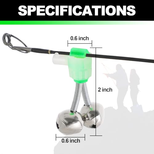 Fishing Bells for Rod Tips - 20 Pcs Clip-On Fish Bite Alarms