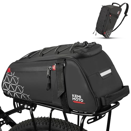 8L Rear Bike Rack Bag - Water Resistant Pannier for Cycling - Black
