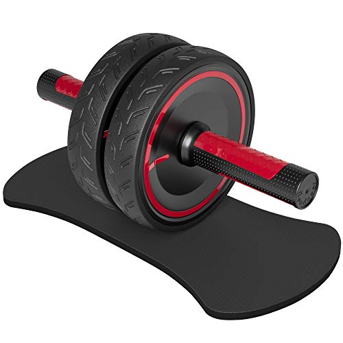 Ab Roller Wheel with Knee Pad - Heavy Duty Dual Wheel Design
