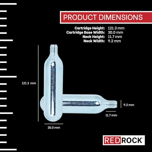 RedRock 38g CO2 Cartridge, 3/8-24 Threaded 50cc Compressed Gas