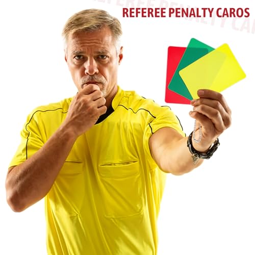 Soccer Referee Penalty Card Set - Red, Yellow & Green - 6 Pieces