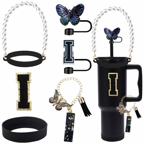 7-Piece Tumbler Accessory Set for 30/40oz Cups - Black Pearl Strap