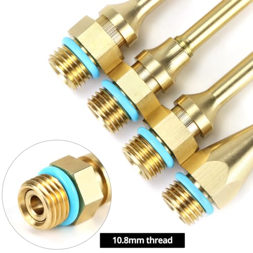 QWORK 4Pcs Pure Copper Glue Gun Nozzle Set - Glue Gun Nozzle Assortment Set, Gluegun Tips Replacement for Hot Melting Glue Guns Bore, 2.0x(34/50/70/100mm)+3.0x50mm