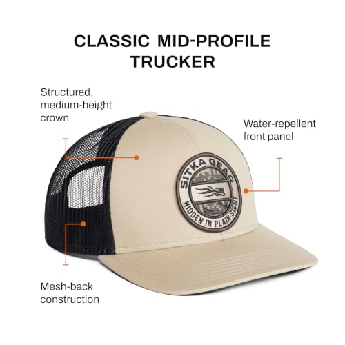 SITKA Hidden Optifade Mid Pro Trucker Hat - Oak Elevated II, Adjustable Snapback