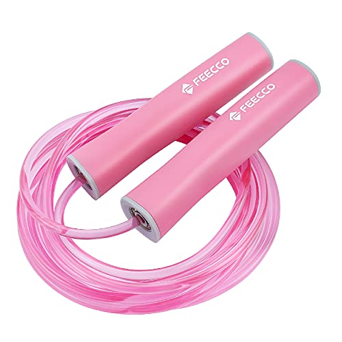 Jump Rope for Kids - Adjustable Length, Pink & Blue - Hot Pink